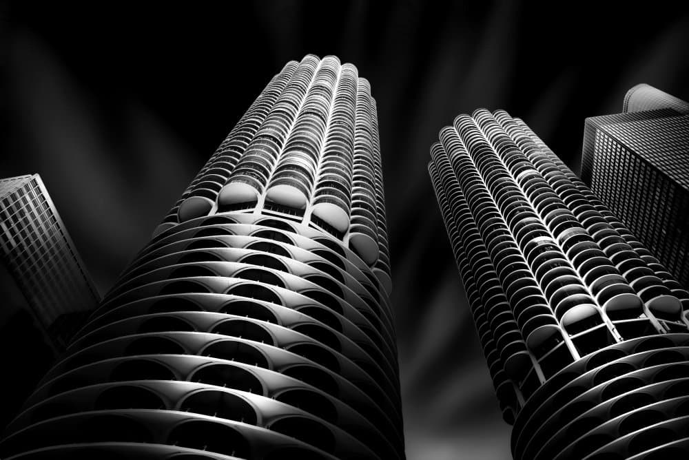 Curved City Towers by Catherine Wang — canvas wall art