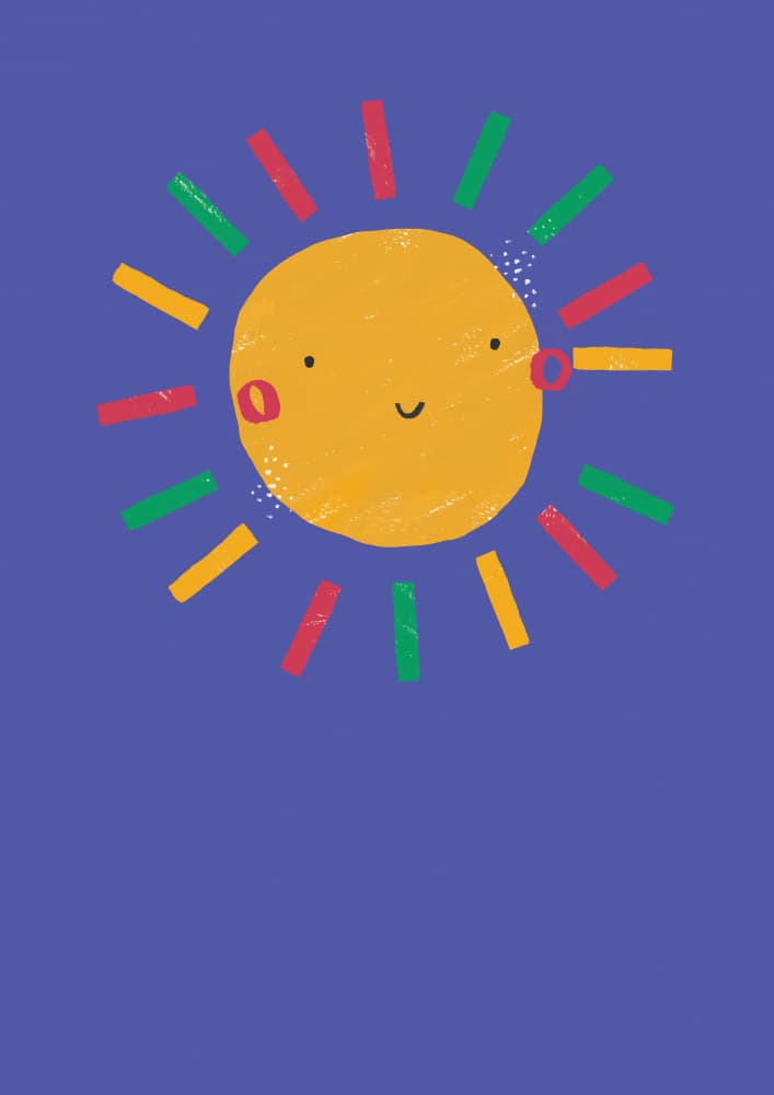Cute Happy Sun by Laura Pantony — canvas wall art