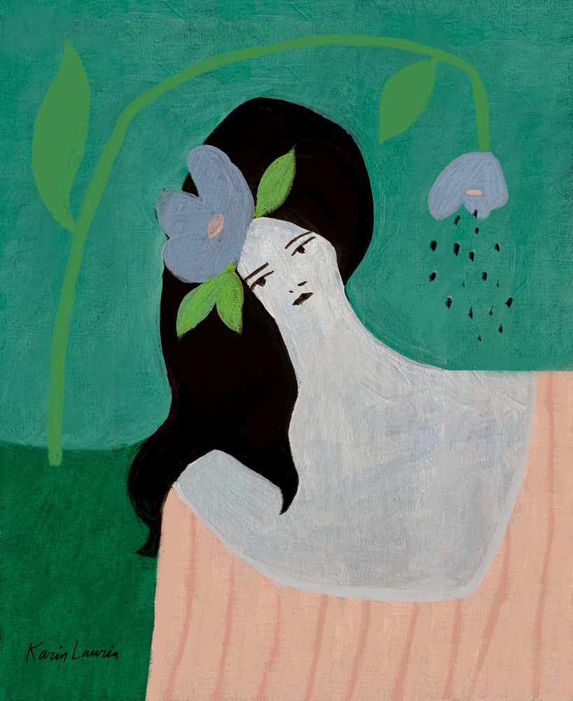 Blue Flower Reverie by Karin Lauria — canvas wall art