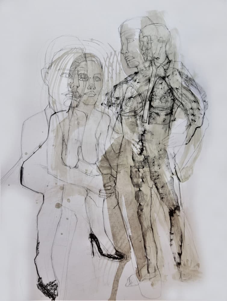 Layered Human Figures by Doris Schmitz — canvas wall art