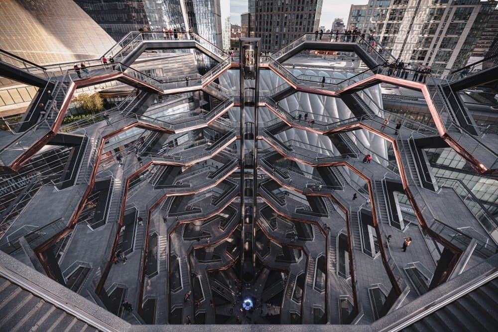 Intricate City Staircase by Marco Tagliarino — canvas wall art
