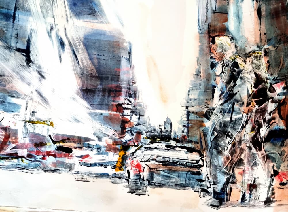 Abstract City Street by David Antonides — canvas wall art
