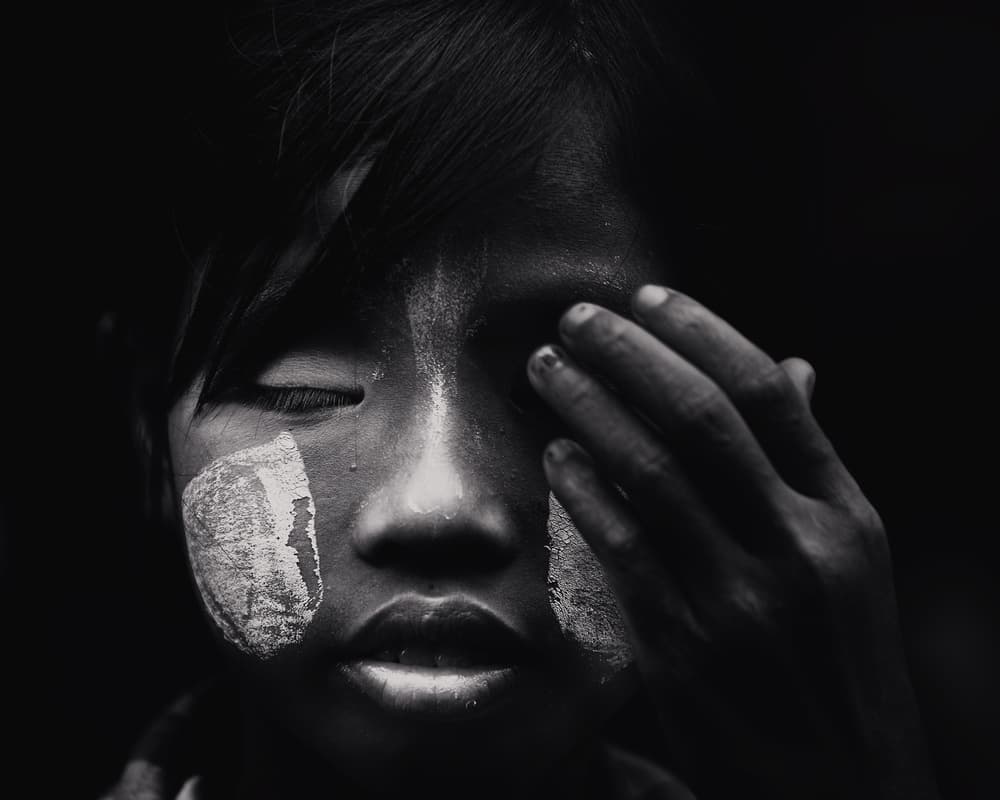Child's Serene Portrait by txules — canvas wall art