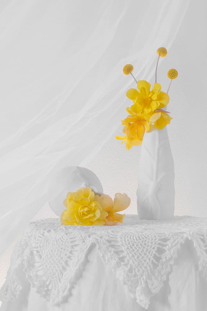 Soft Yellow Floral Still Life by Lydia Jacobs — canvas wall art