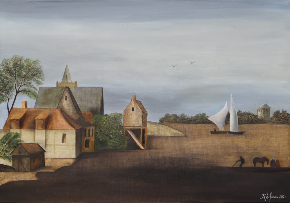 Old Village Sailing by Alexander Trifonov — canvas wall art