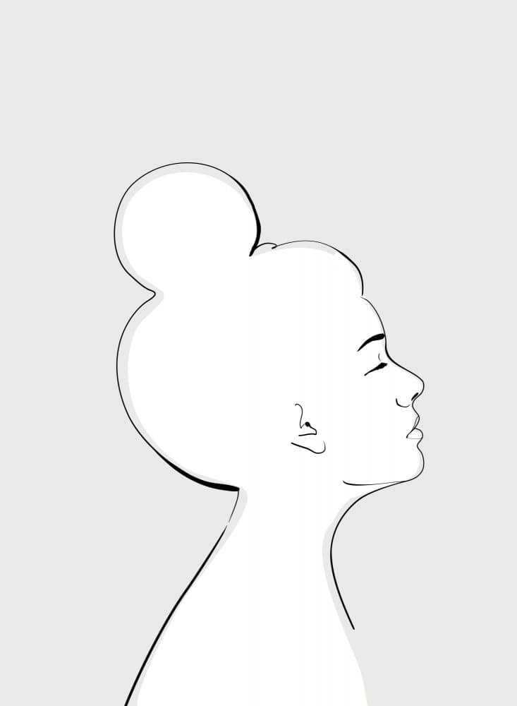 Minimalist Woman Profile by Rosana Laiz Blursbyai — canvas wall art