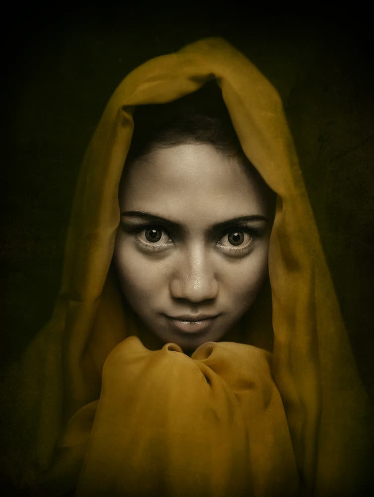 Mysterious Golden Gaze by Hari Sulistiawan — canvas wall art