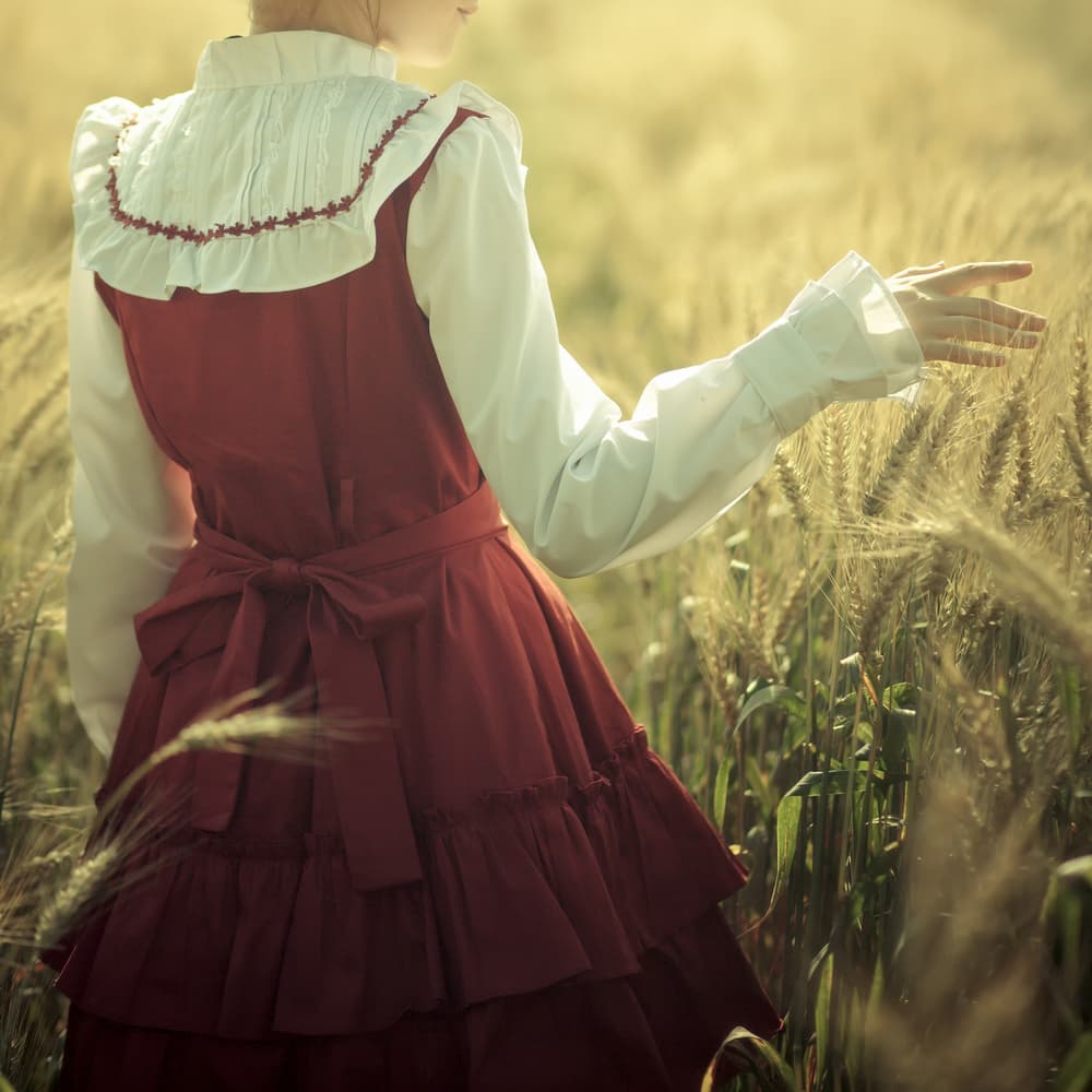 Golden Wheat Field Girl by Ildiko Neer — canvas wall art