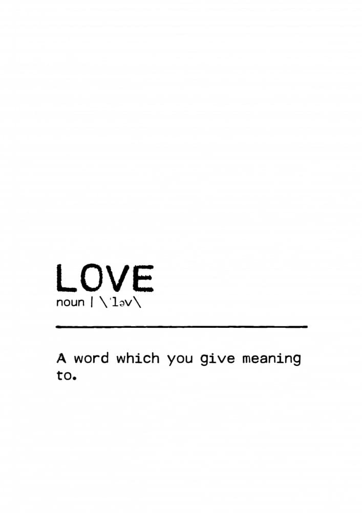 Love Definition Typography by Orara Studio — canvas wall art