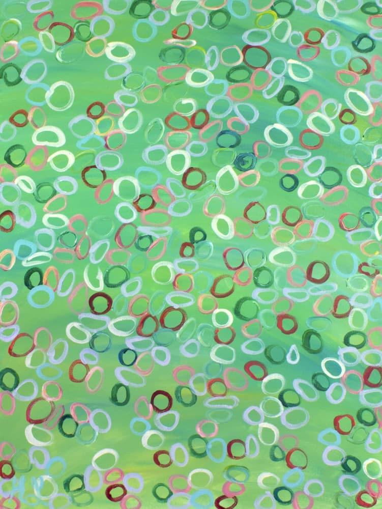 Playful Green Circles by Helen Joynson — canvas wall art