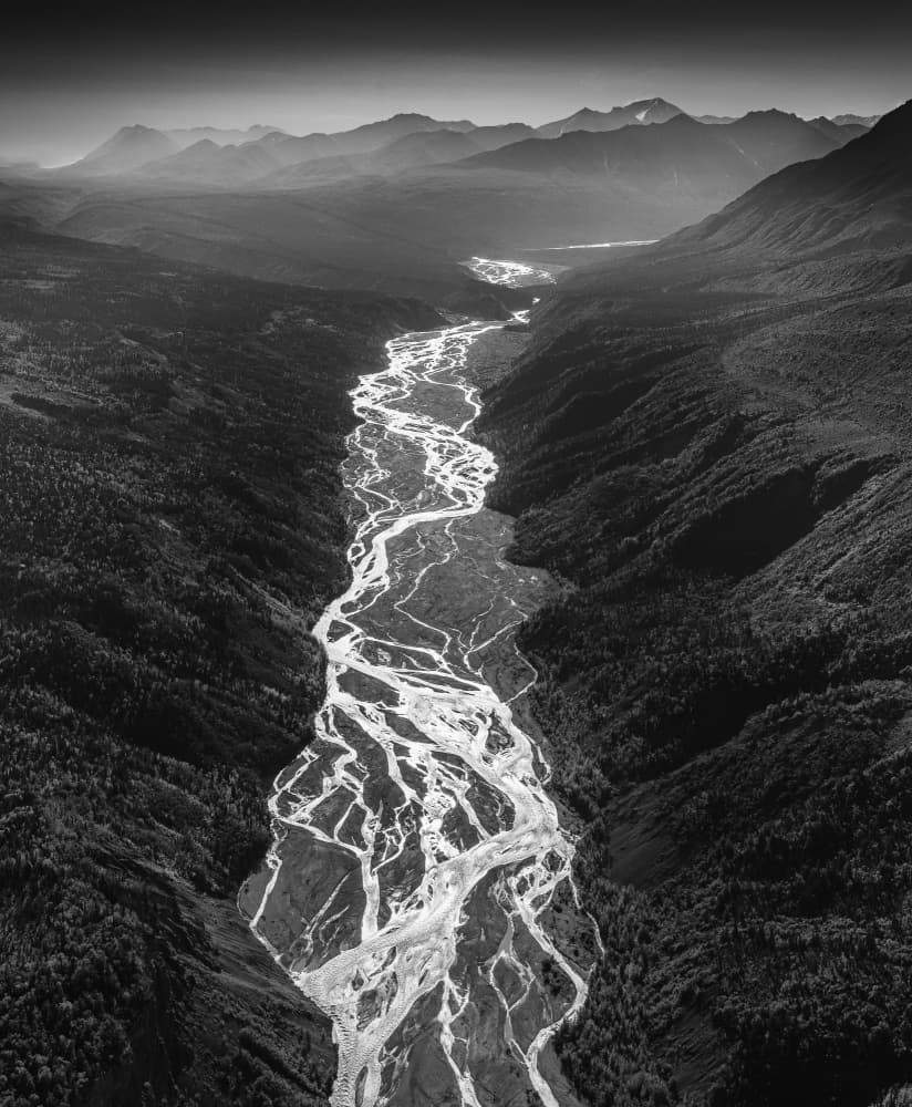Braided Mountain River by Liwen Tao — canvas wall art