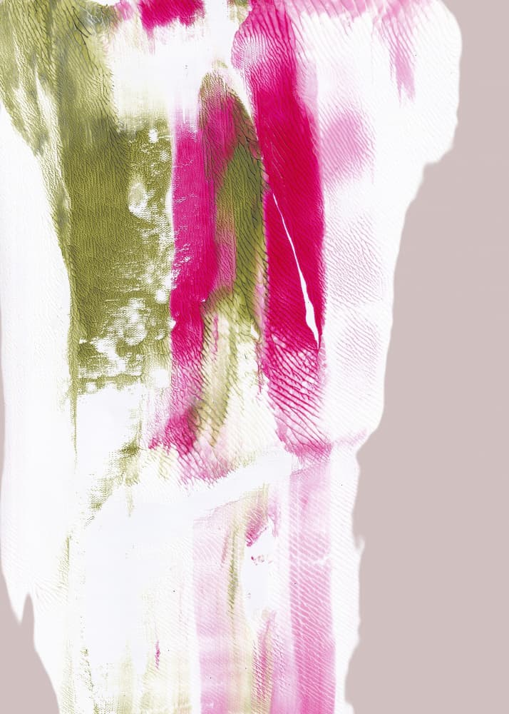 Fuchsia Green Strokes by Maira Ribena — canvas wall art