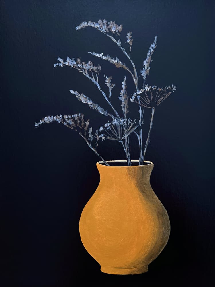 Moody Floral Still Life by Marina Kozyr — canvas wall art