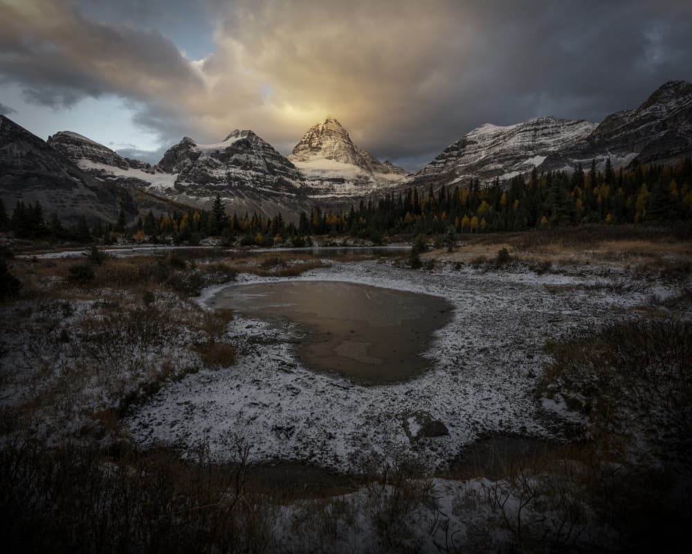 Sunlit Autumn Peaks by Linda Lu — canvas wall art