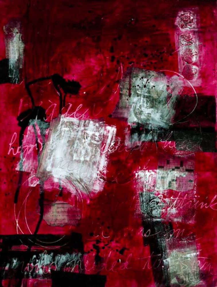 Red Hope Abstract by Deb Chaney — canvas wall art