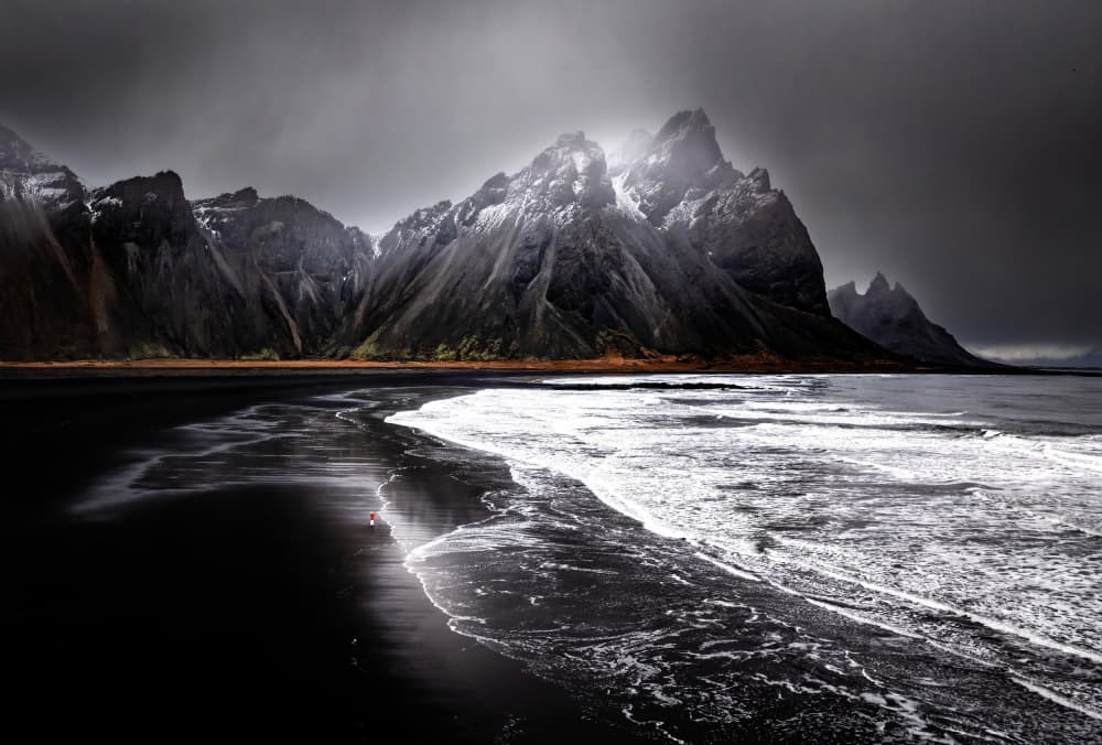 Wild Black Beach Mountains by Wei (David) Dai — canvas wall art