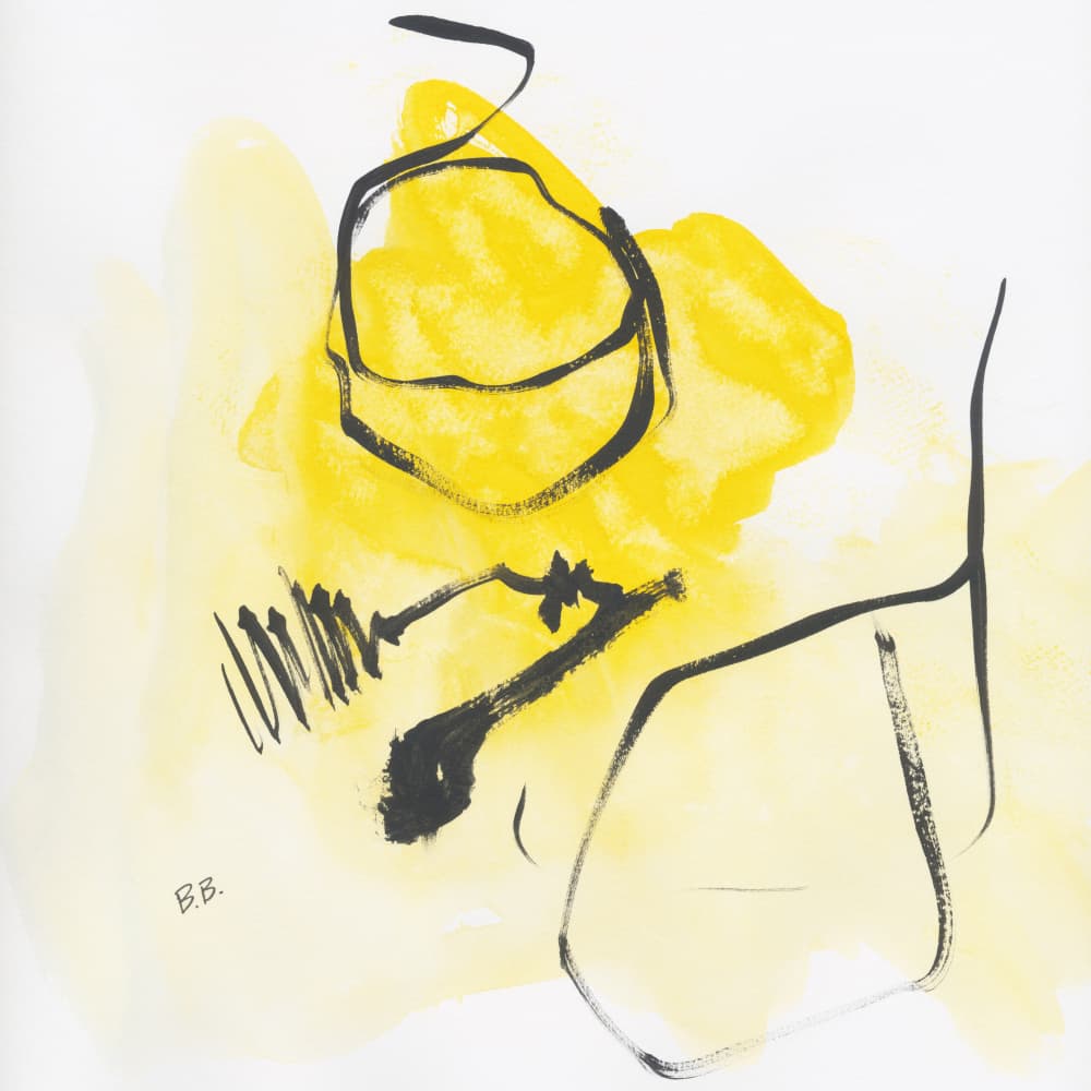 Abstract Yellow Figure by Bronwyn Baker — canvas wall art