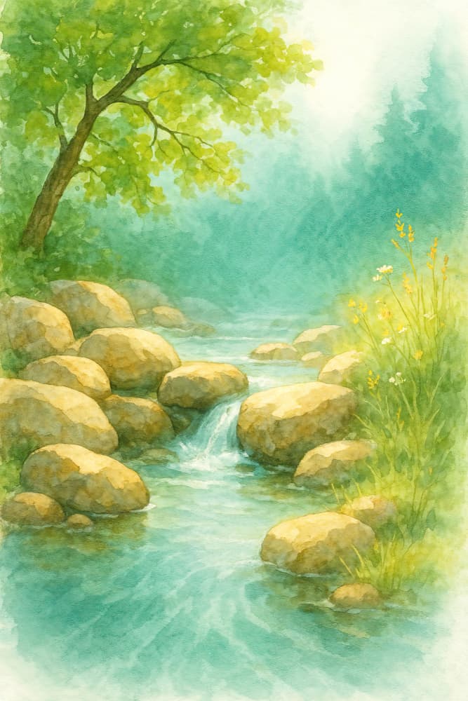 Peaceful Forest Stream by Natalie Bruns — canvas wall art