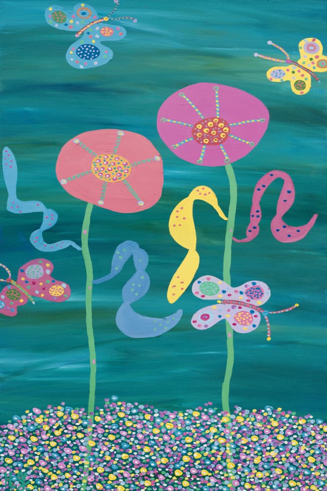 Vibrant Floral Whimsy by Helen Joynson — canvas wall art