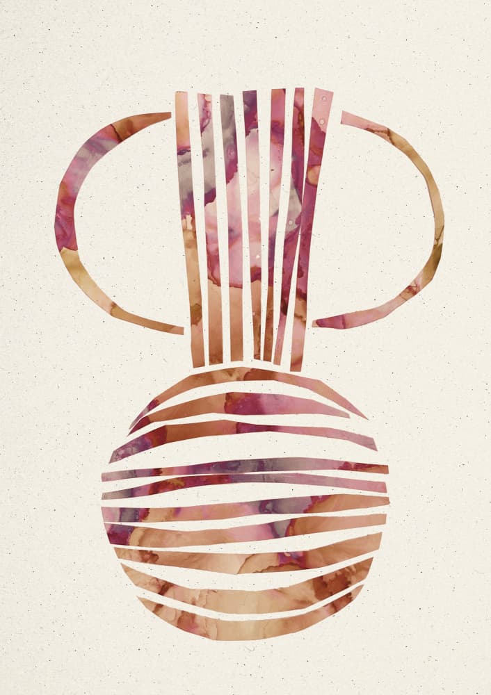 Abstract Striped Vase by Lila & Lola — canvas wall art