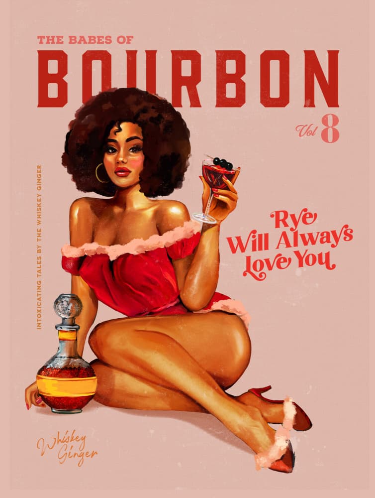 Babes of Bourbon Vol 8 Vintage Pinup Girl With Afro by The Whiskey Ginger — canvas wall art