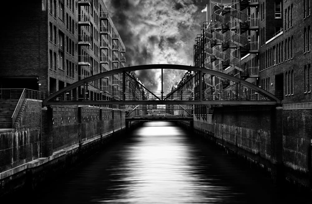 Dramatic City Canal by Stefan Eisele — canvas wall art
