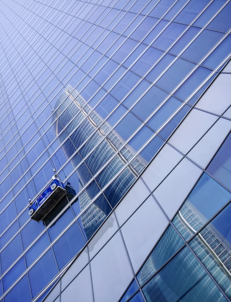 Modern Skyscraper Reflections by Joaquin Mateos Pastorin — canvas wall art