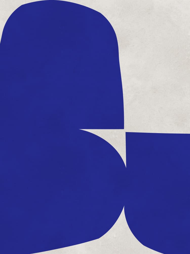 Fluid Blue Shapes by Vitor Costa — canvas wall art