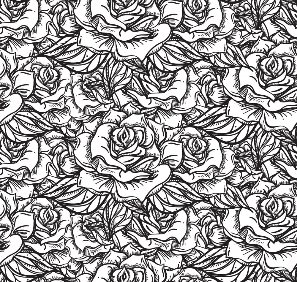Detailed Rose Pattern by Marika Barsrsind — canvas wall art