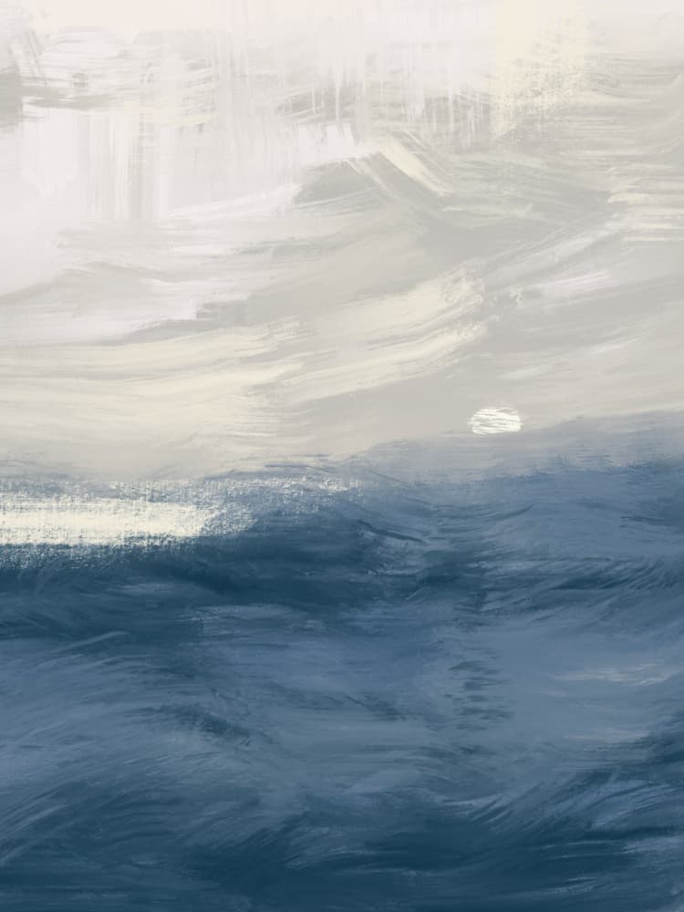 Deep Blue Serenity by Little Dean — canvas wall art