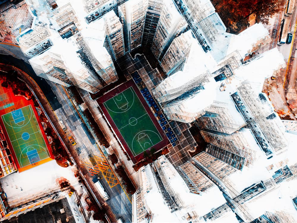 Dense Urban Courts by Carmine Chiriacò — canvas wall art