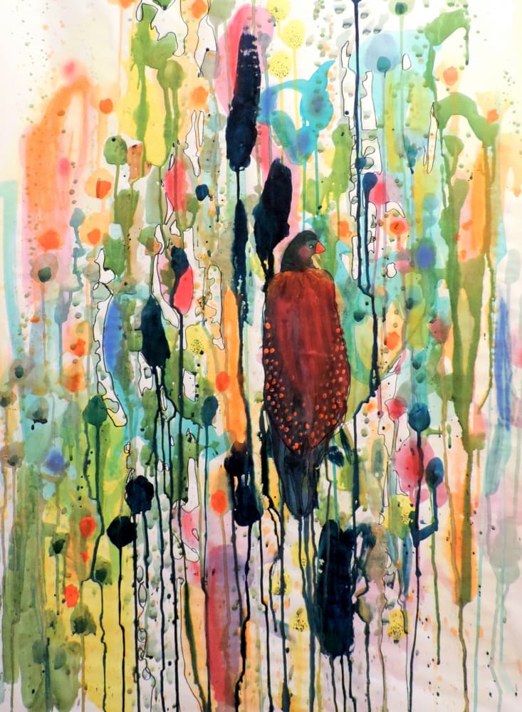 Colorful Abstract Bird by Sylvie Demers — canvas wall art