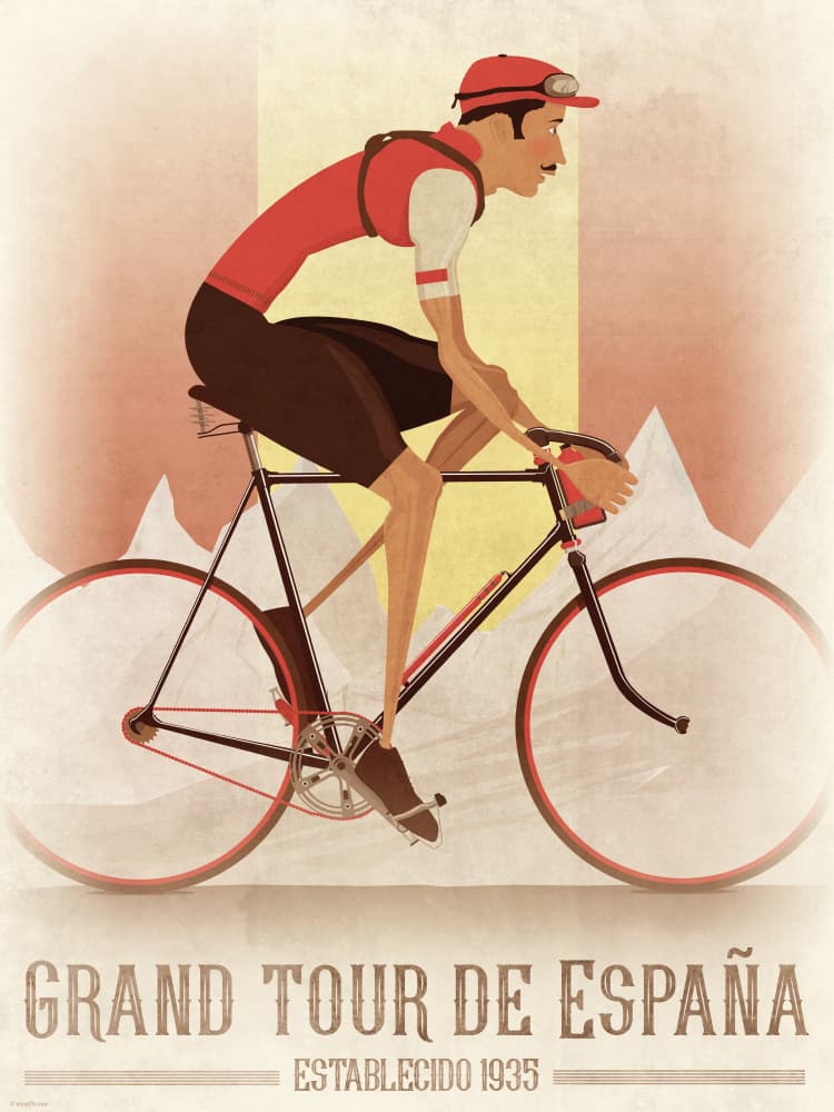 Vintage Spanish Cycling Race by Wyatt 9 — canvas wall art