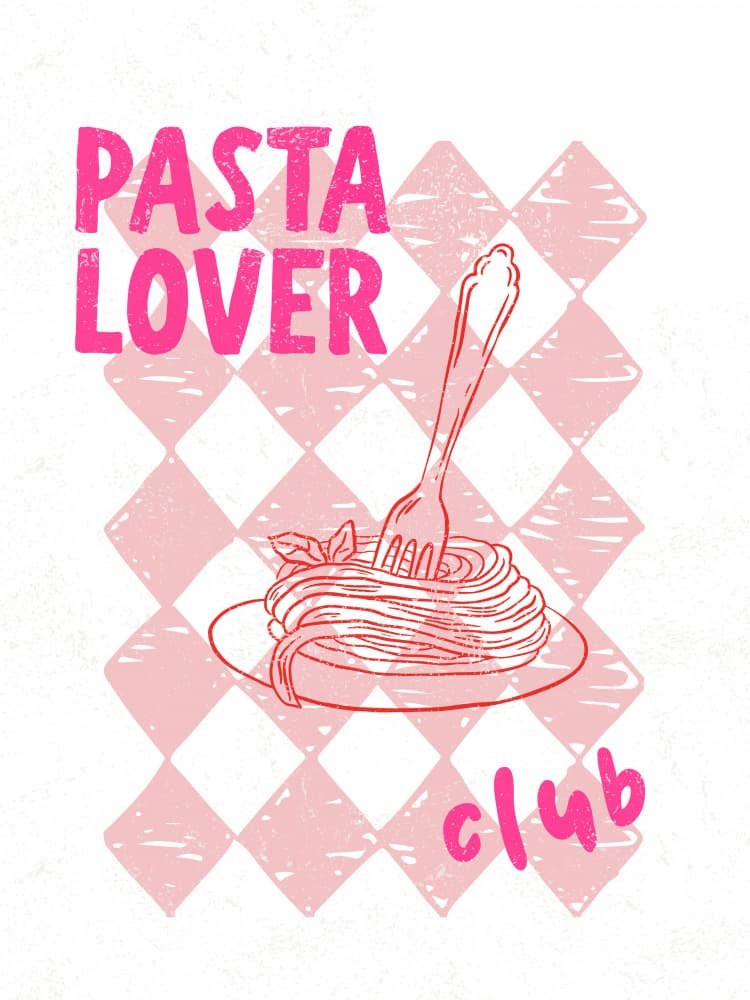 Pasta Lover Club by Jolly and Dash — canvas wall art
