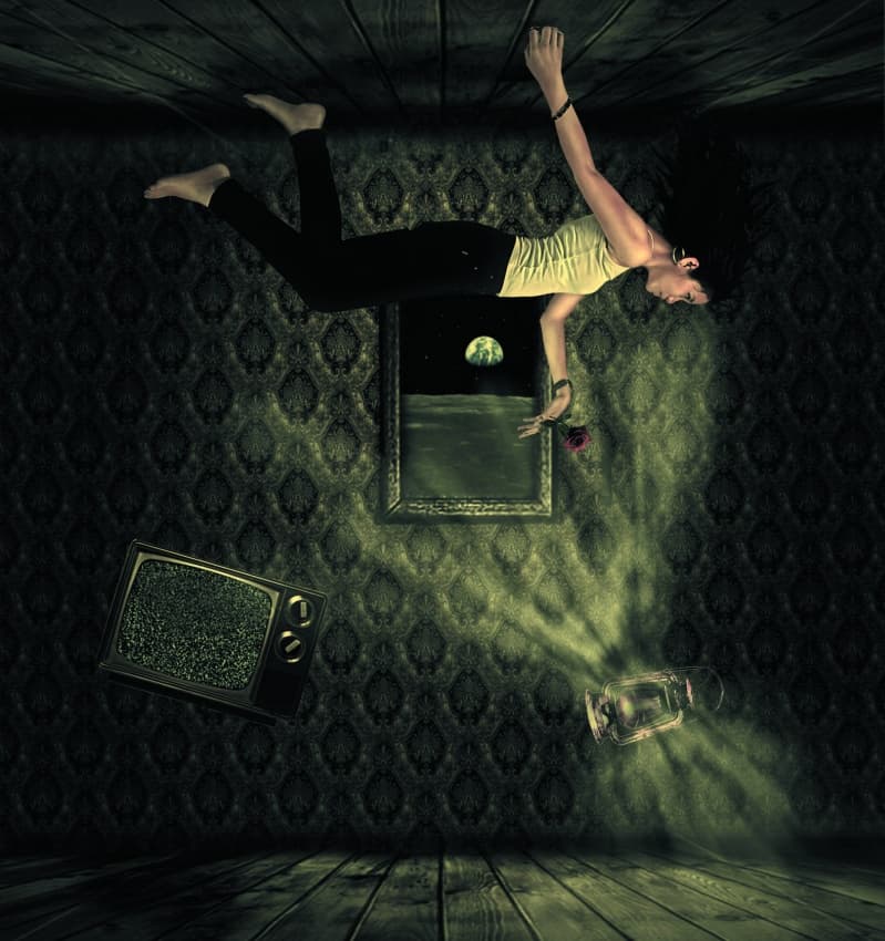 Woman Floating Surreal Dream by Donaldo Langelo — canvas wall art