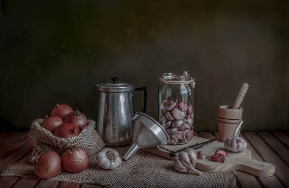 Rustic Kitchen Essentials by Margareth Perfoncio — canvas wall art