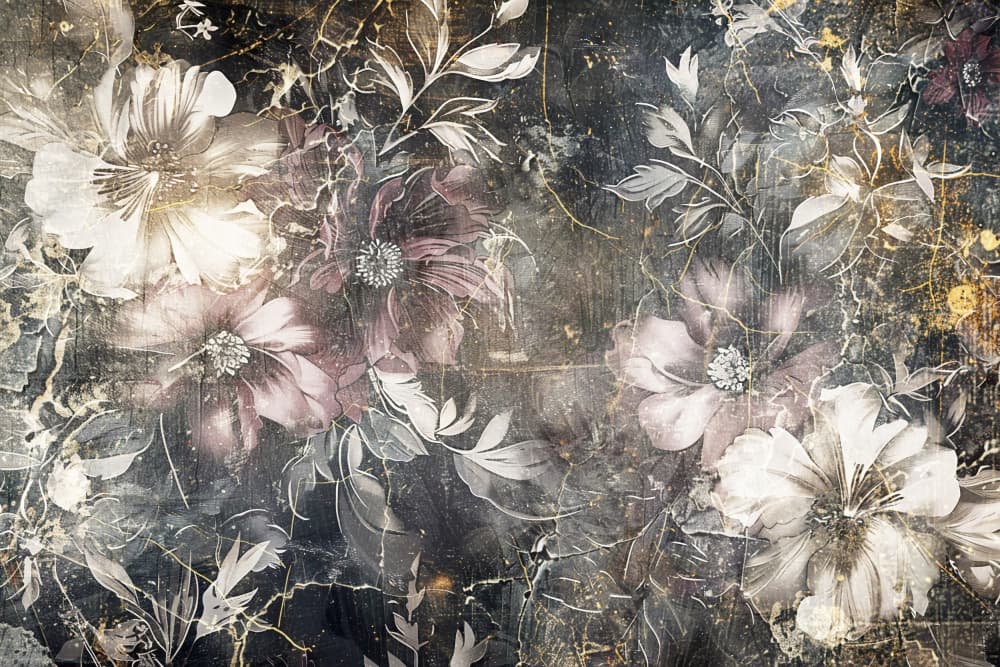 Vintage Grunge Blooms by Rafal Kulik — canvas wall art