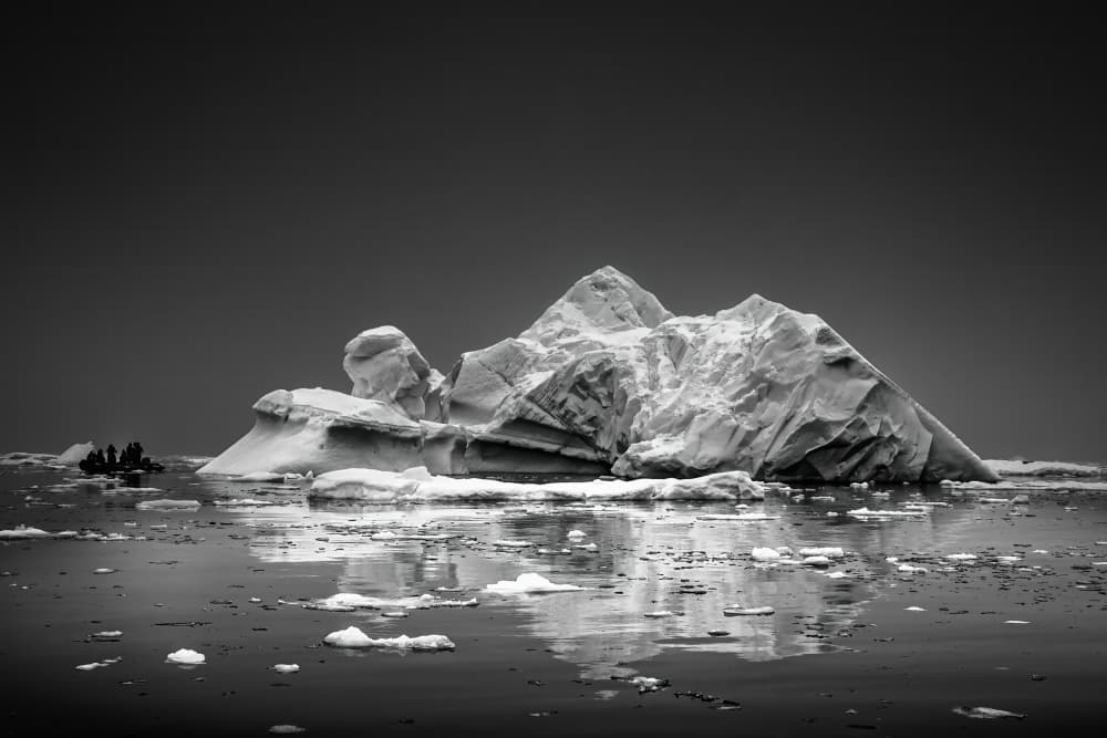 Monochrome Iceberg Majesty by Michel Groleau — canvas wall art