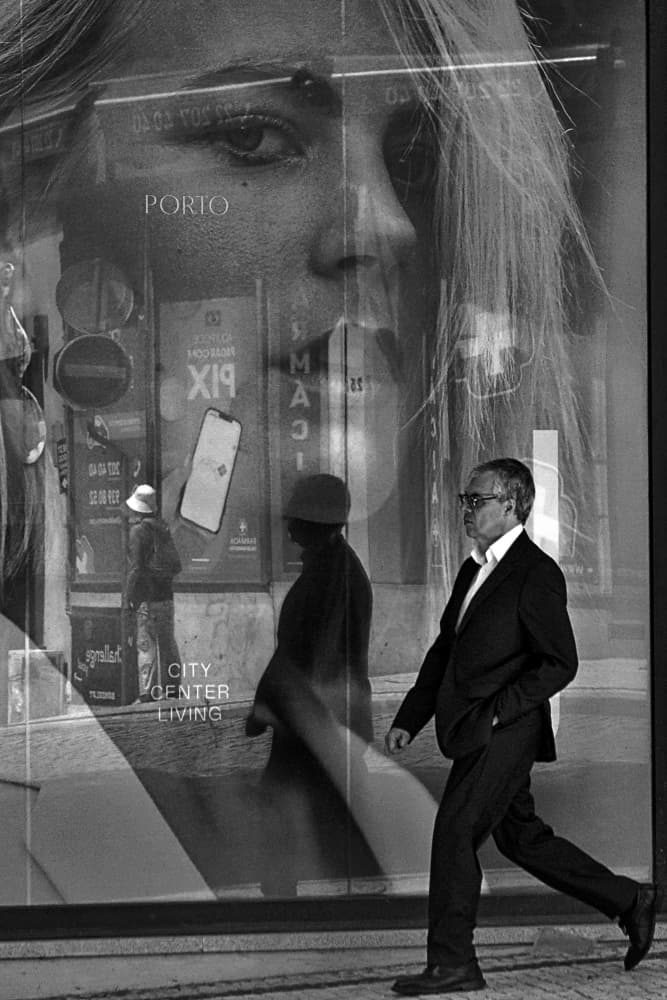 Urban Reflections Street Walk by Miguel Silva — canvas wall art