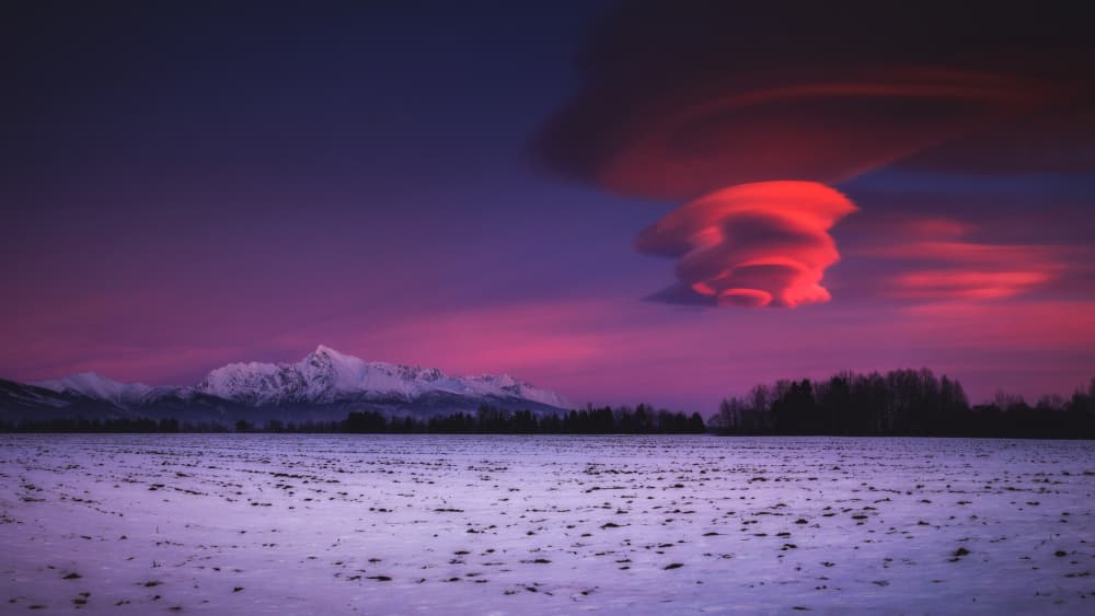 Red Lenticular Sunset by Pali Gerec — canvas wall art