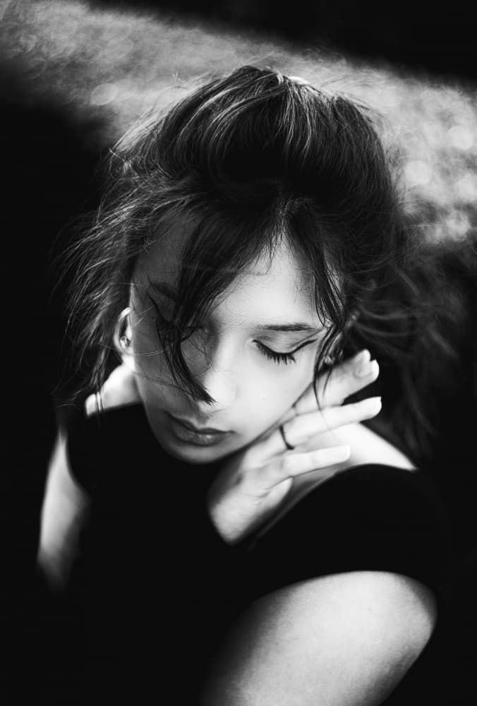 Pensive Woman Portrait by Toni Fidanza — canvas wall art