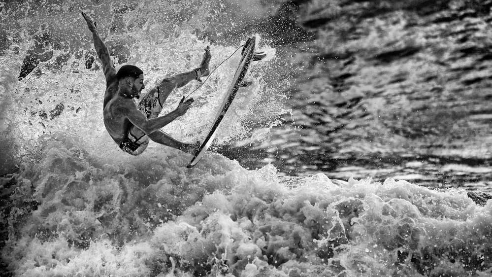 Powerful Ocean Surfer by Eyal Bussiba — canvas wall art