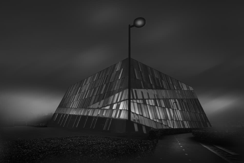 Dramatic Night Architecture by Greetje van Son — canvas wall art