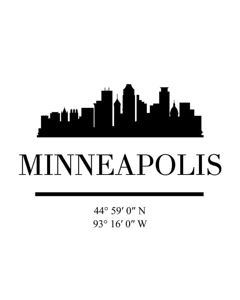 Minneapolis Skyline Coordinates by Emiliano Deificus — canvas wall art