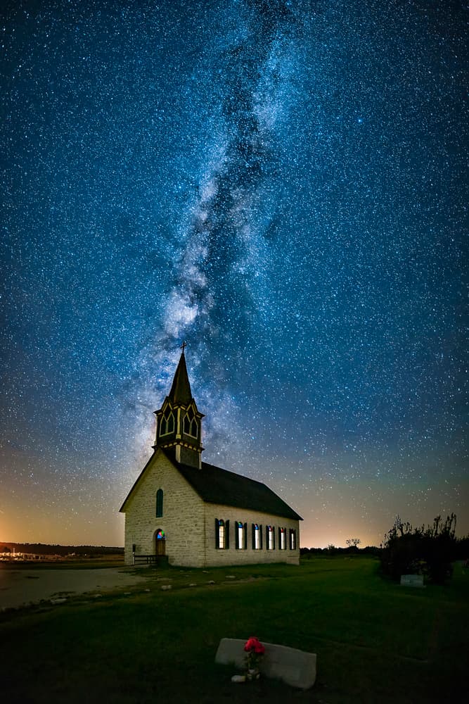 Milky Way Church by Michael Zheng — canvas wall art