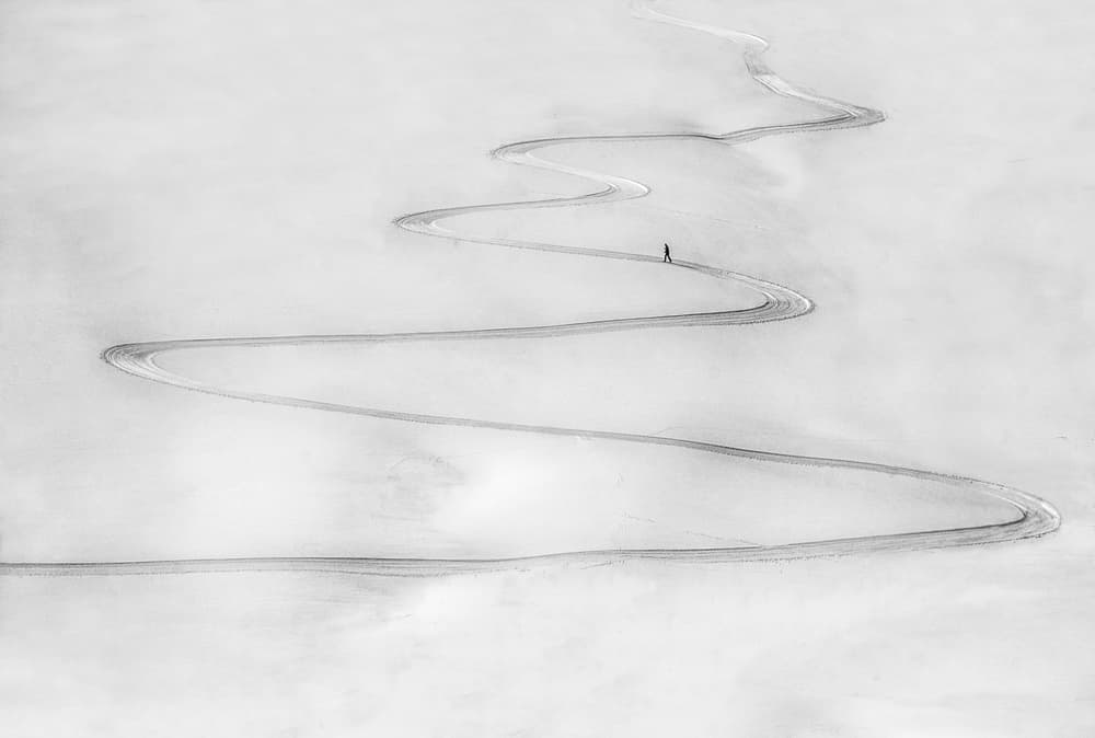 Solitary Winter Path by Peter Svoboda MQEP — canvas wall art