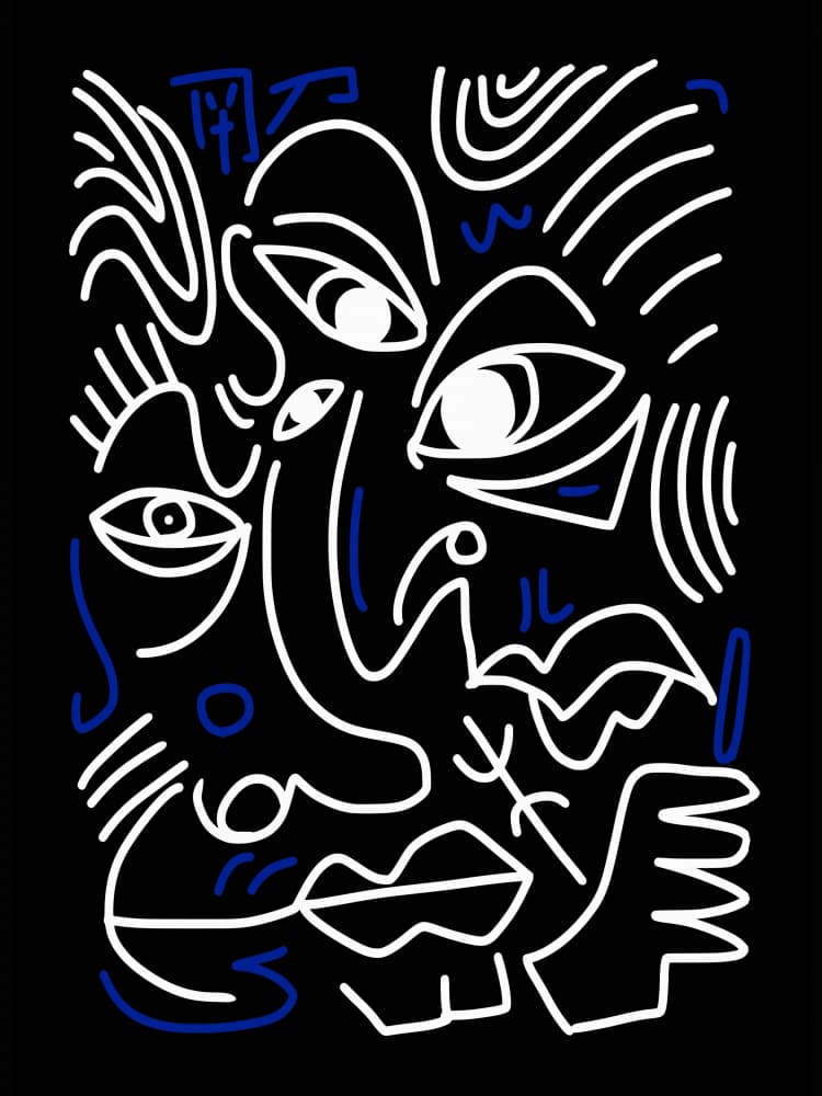 Modern Abstract Face by Little Dean — canvas wall art