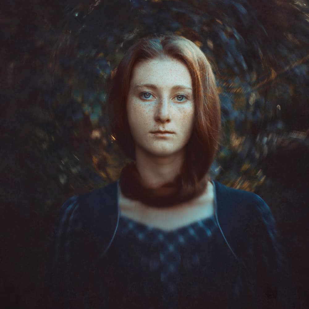 Serene Redhead Portrait by Raluca Arhire — canvas wall art