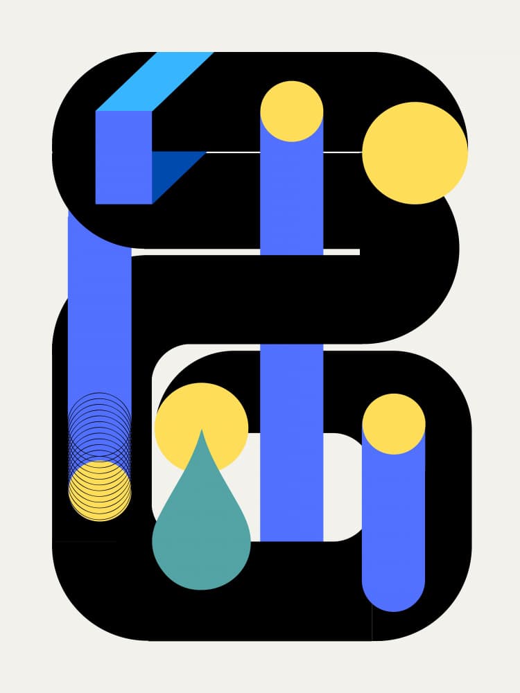 Geometric Flow Abstract by Little Dean — canvas wall art
