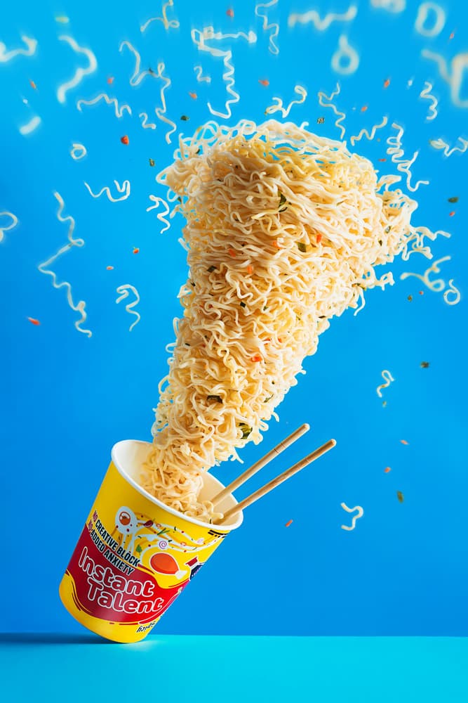 Dynamic Noodle Splash by Dina Belenko — canvas wall art
